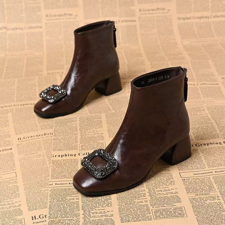 Women Elegant Ankle Boots with Glitter Applications Mune Fashion