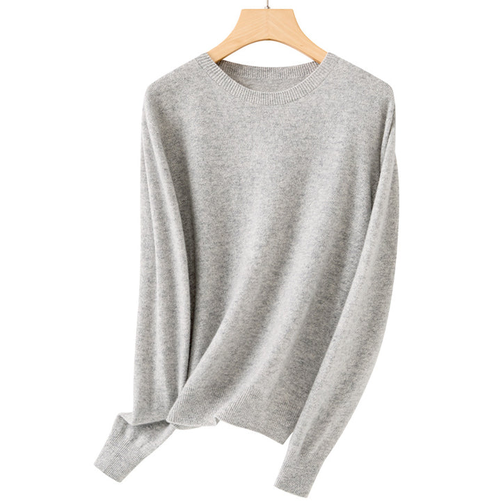 Women's fine round neck pullover made of ultra-light fine knit with ribbed cuffs Mune Fashion