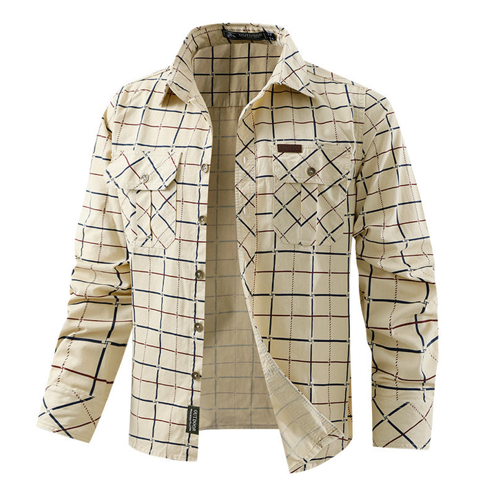 Men's Patterned Outdoor Shirt with Practical Pockets