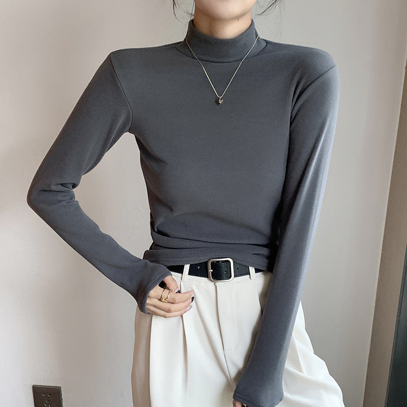 Women Long Sleeve Roll Neck Top Mune Fashion 1787620340