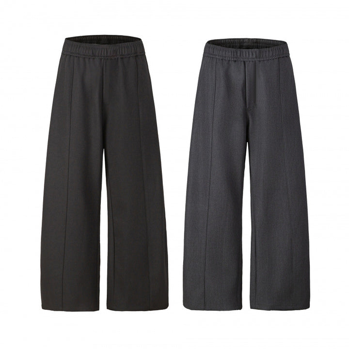 Women's Elegant Culotte Pants with Wide Leg, Crease and Elastic Comfort Waistband Mune Fashion