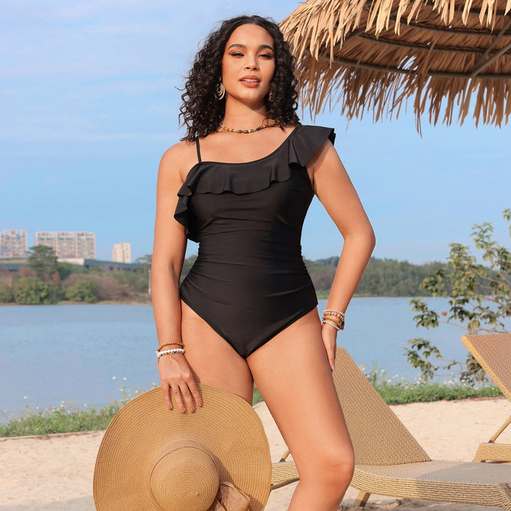 Women One-piece Swimsuit with Playful Ruffle Detail Mune Fashion