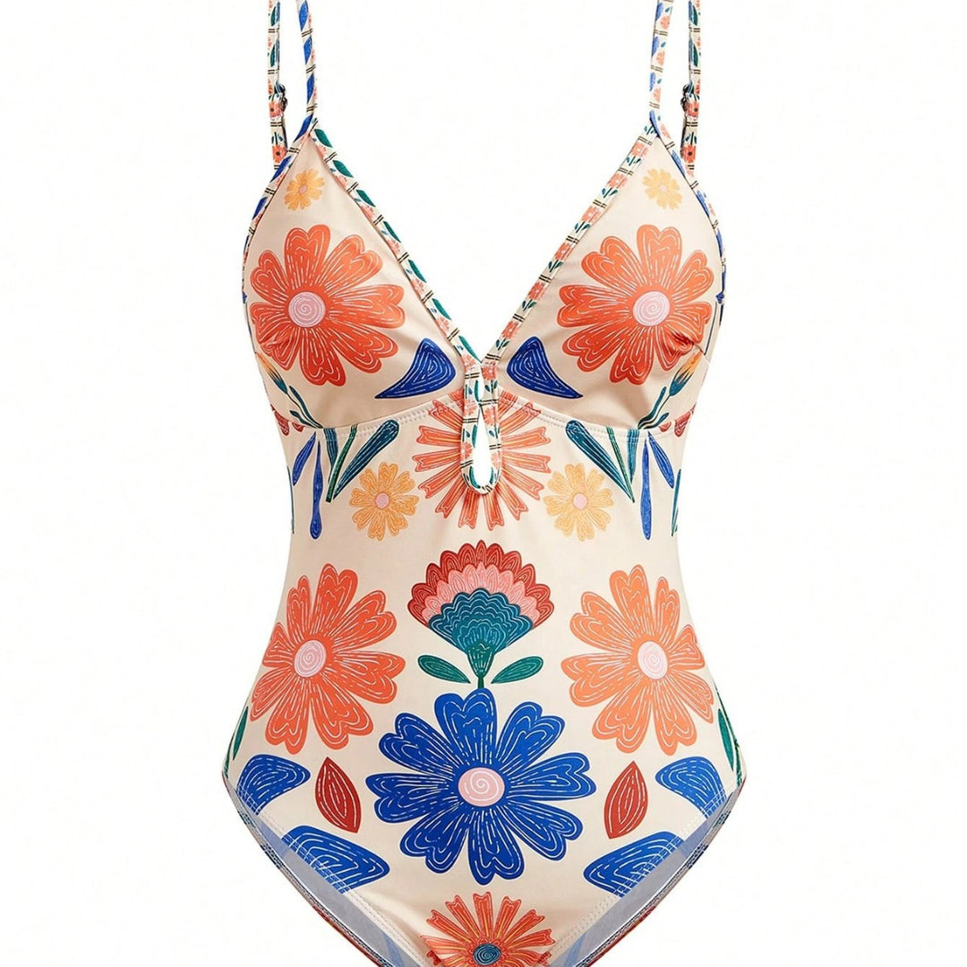 Women's swimsuit with floral design and detachable skirt Mune Fashion