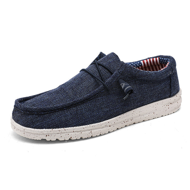 Unisex nan mélange knitted moccasin slipper with elastic drawstring and cushioned EVA sole Mune Fashion