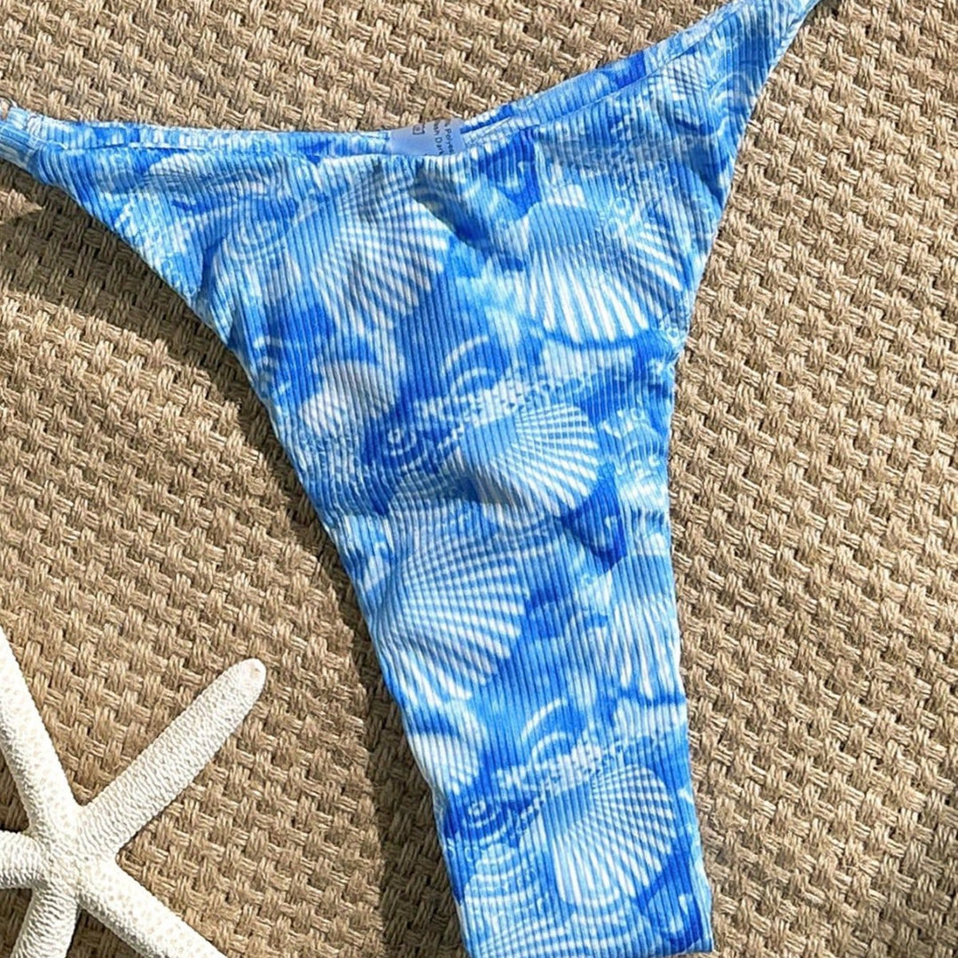 Women sexy triangle bikini with maritime flower design Mune Fashion