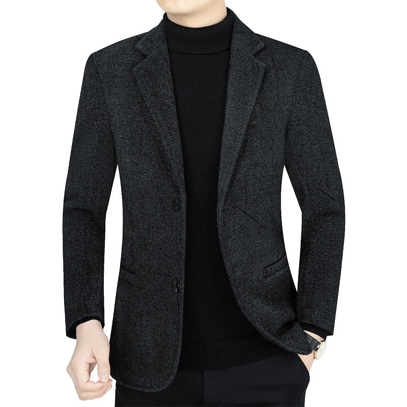 Men's Slim-Fit Blazer made of textured wool blend with light half lining and two-button silhouette Mune Fashion