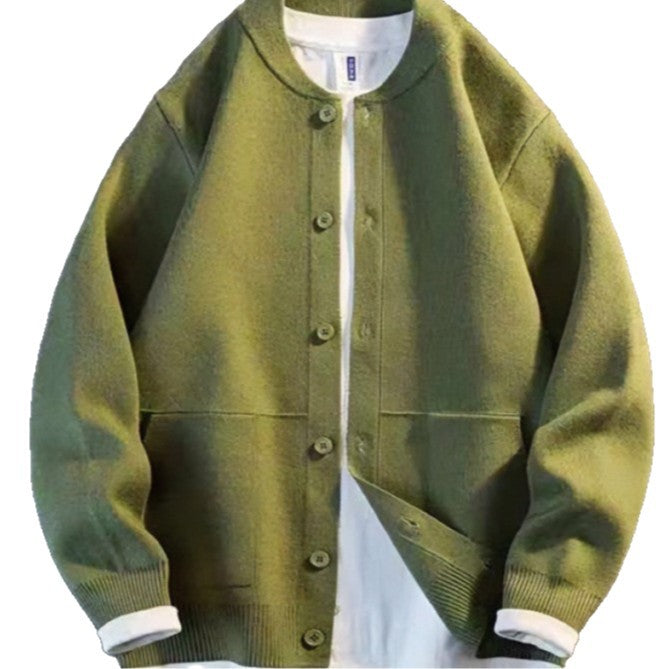 Unisex Fine Knit Cardigan with Round Neck, Patch Pockets and Ribbed Cuffs Mune Fashion