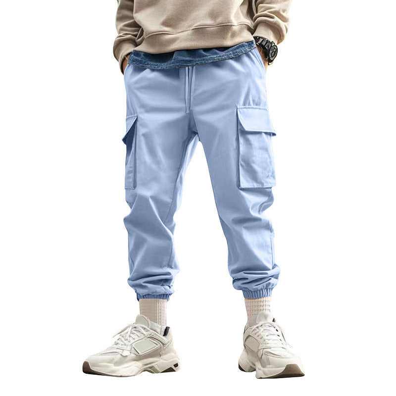 Men's Tapered Cargo Joggers with Drawstring, Patch Flap Pockets and Elastic Cuffs Mune Fashion