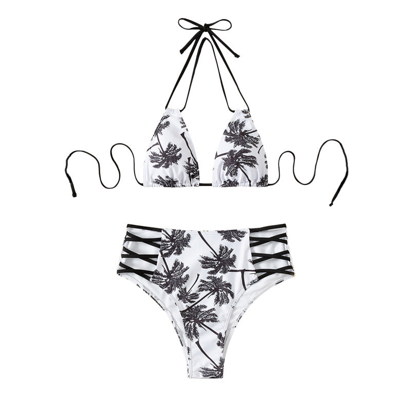 Women's High-Waisted Bikini with Trendy Lace-Up Details Mune Fashion