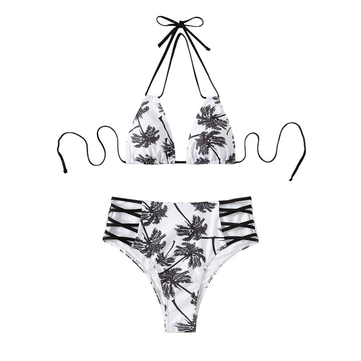 Women's High-Waisted Bikini with Trendy Lace-Up Details Mune Fashion