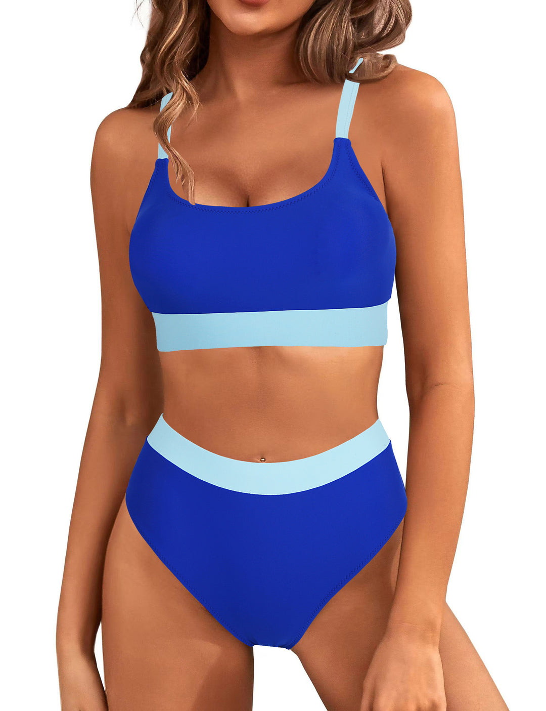 Women’s bikini set with color-blocking design and high waist Mune Fashion