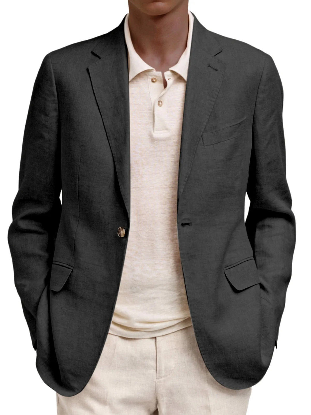 Men's lightweight linen blazer with unstructured silhouette and patch pockets Mune Fashion