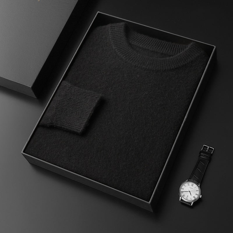 Men's Round Neck Pullover in Cashmere Look with Extra Soft Pile and Gift Box Mune Fashion