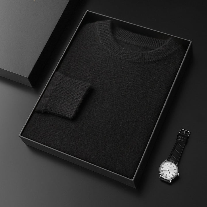 Men's Round Neck Pullover in Cashmere Look with Extra Soft Pile and Gift Box Mune Fashion