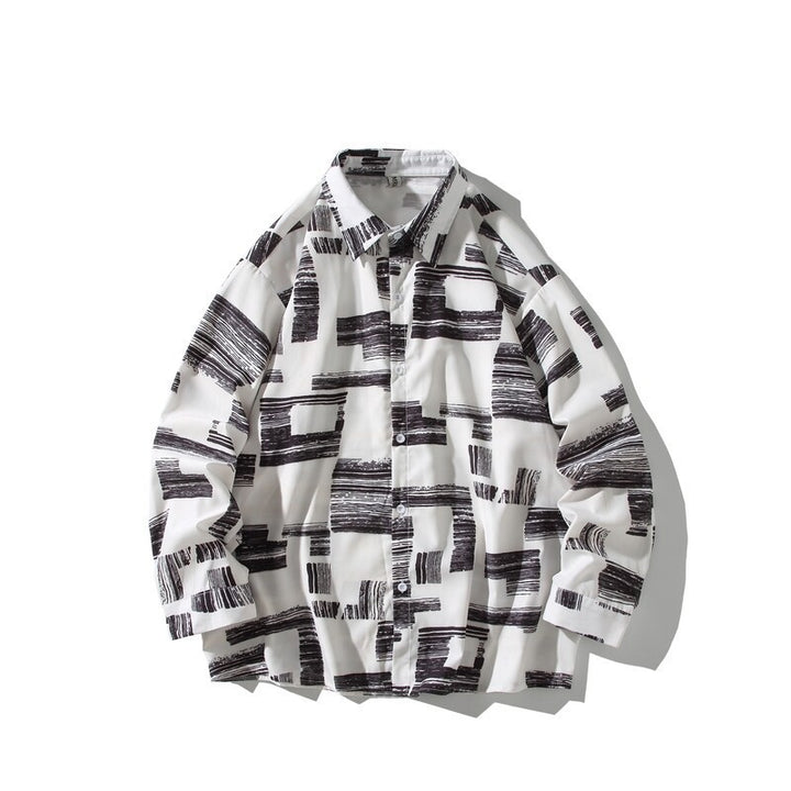 Men's Oversized Shirt with Graphic Block Print Mune Fashion