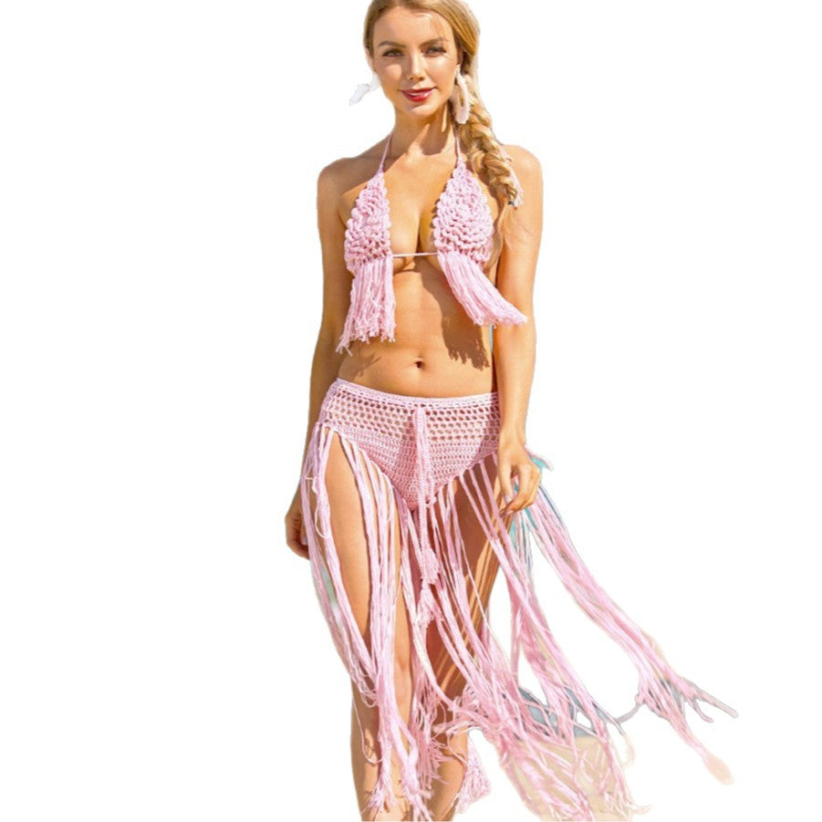Ladies crochet bikini set with fringed details Mune Fashion