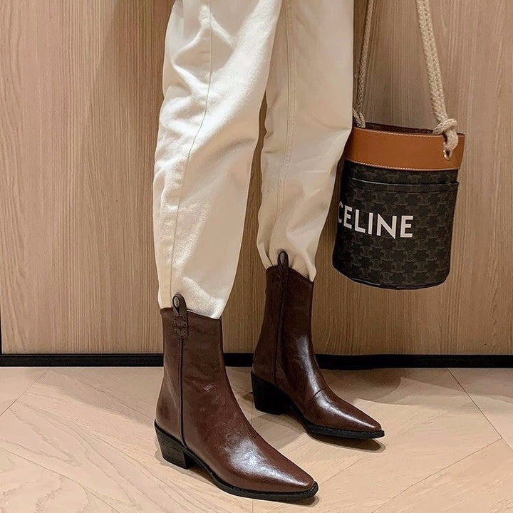 Women's Elegant Ankle Boots with Stylish Strap Mune Fashion