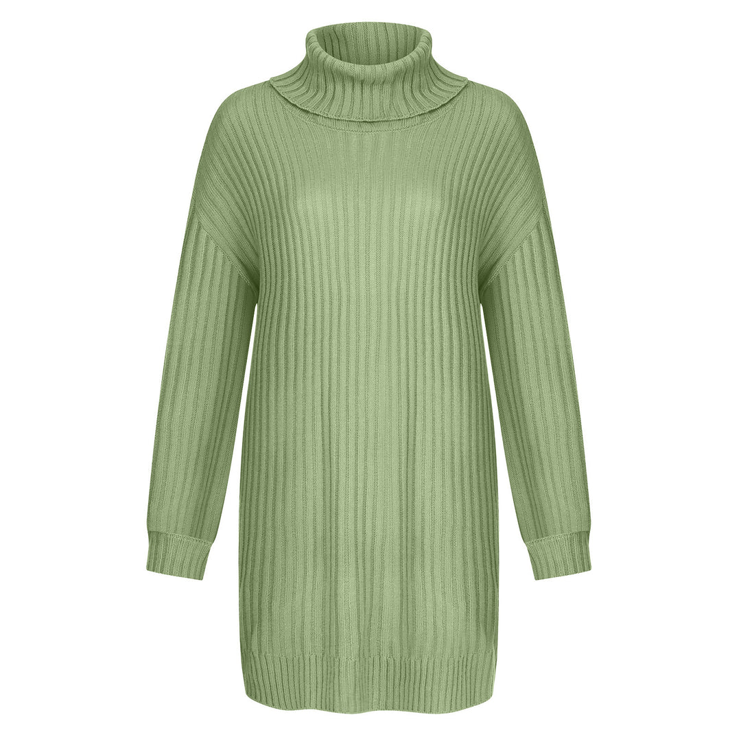 Women's Ribbed Turtleneck Tunic with Boxy Oversized Fit Mune Fashion