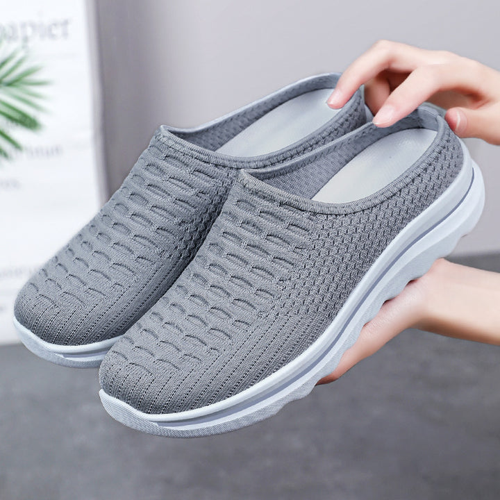 Women's seamless knitted comfort mule with breathable 3D mesh upper and shock-absorbing lightweight profile sole Mune Fashion