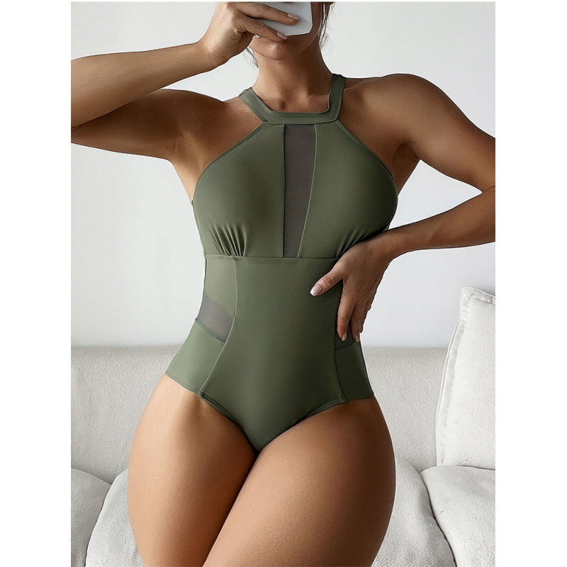 Women's Sporty Bathing Suit with Transparent Inserts Mune Fashion