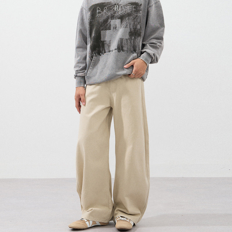 Men's Ultra-Wide Cotton Twill Palazzo Pants with Flowing Oversize Silhouette Mune Fashion