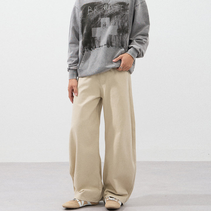 Men's Ultra-Wide Cotton Twill Palazzo Pants with Flowing Oversize Silhouette Mune Fashion