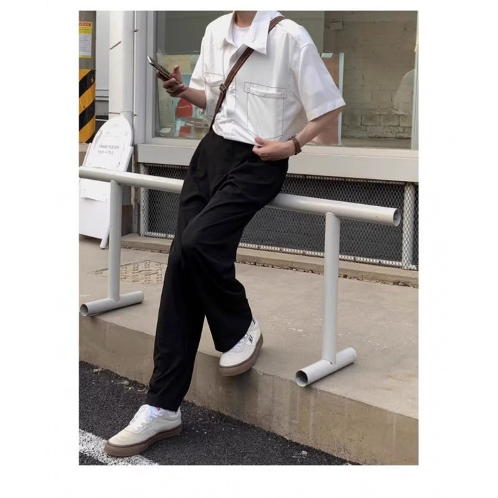 Women Elegant Cropped Pants with Pleated Details Mune Fashion