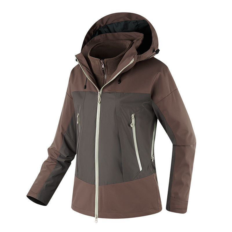 Women's two-layer softshell jacket with removable fleece inner jacket and adjustable hood Mune Fashion