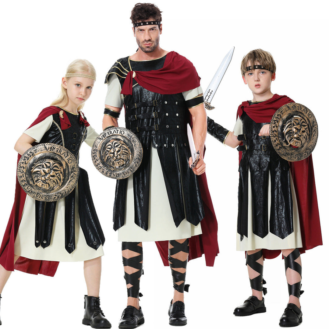 Girls Gladiator Costume with Cape and Accessories Mune Fashion