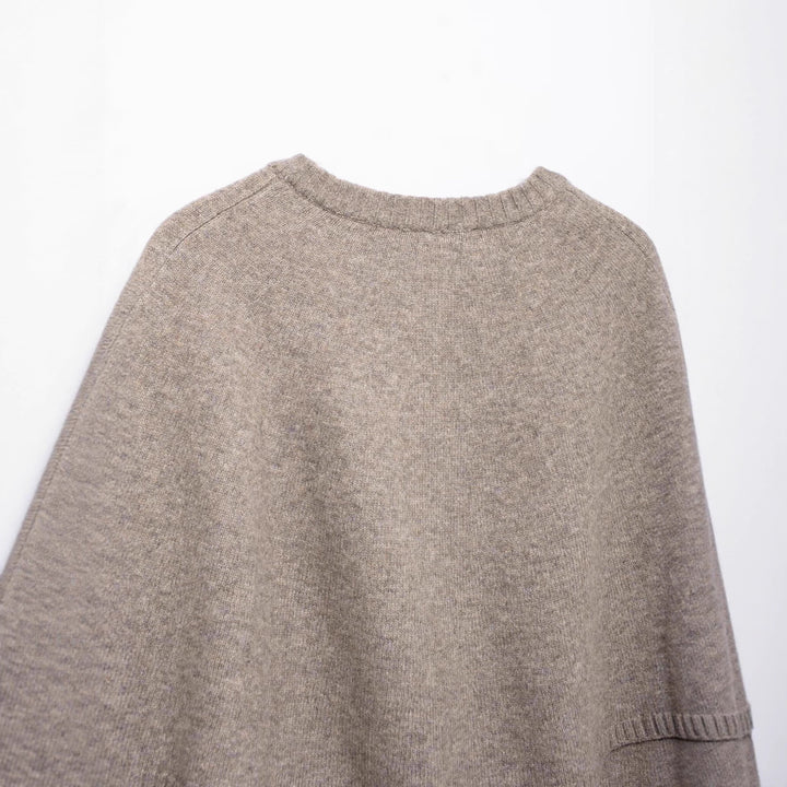 Women's cape cardigan with full button placket and double-layered hem Mune Fashion