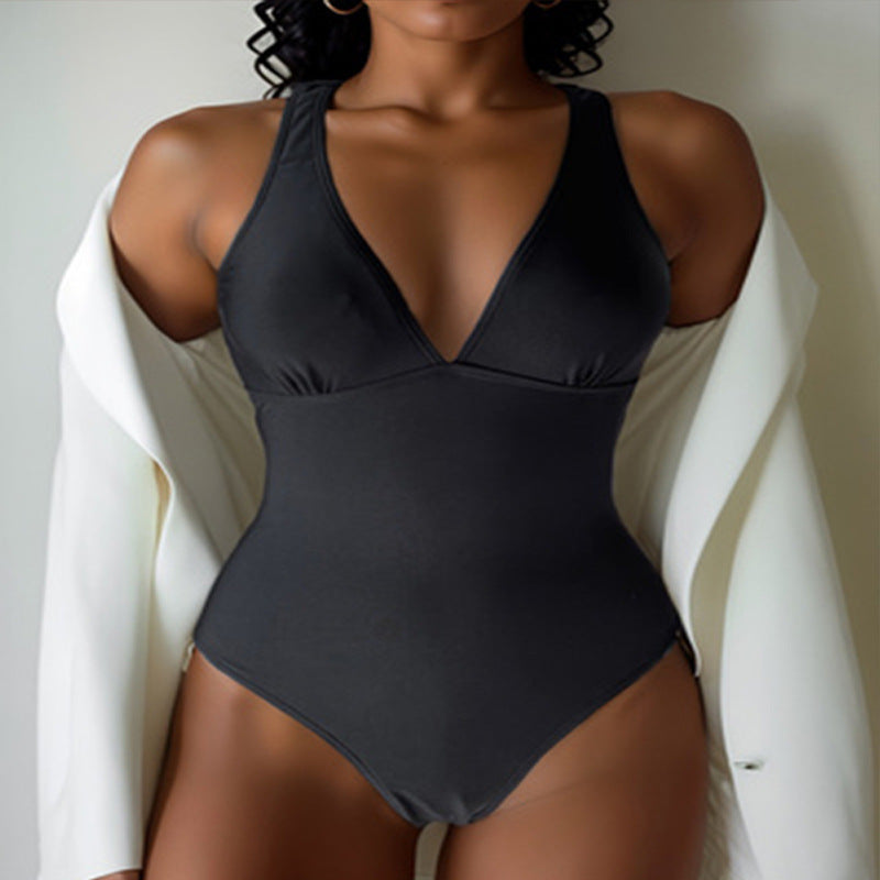 Women's Elegant V-Neck One-Piece Mune Fashion