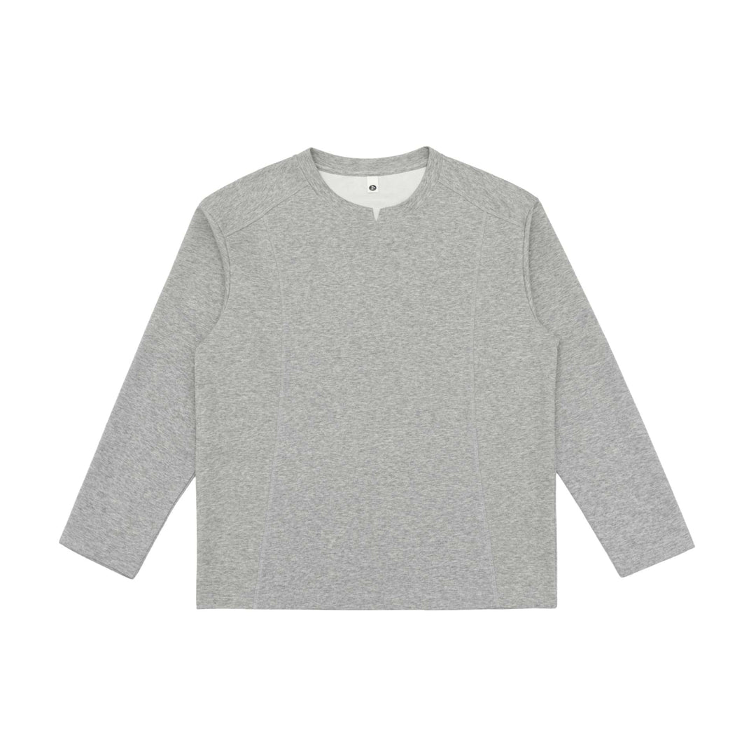 Women Fine Cotton Long Sleeve Shirt with Straight Hem and Decorative Stitch Detail Mune Fashion
