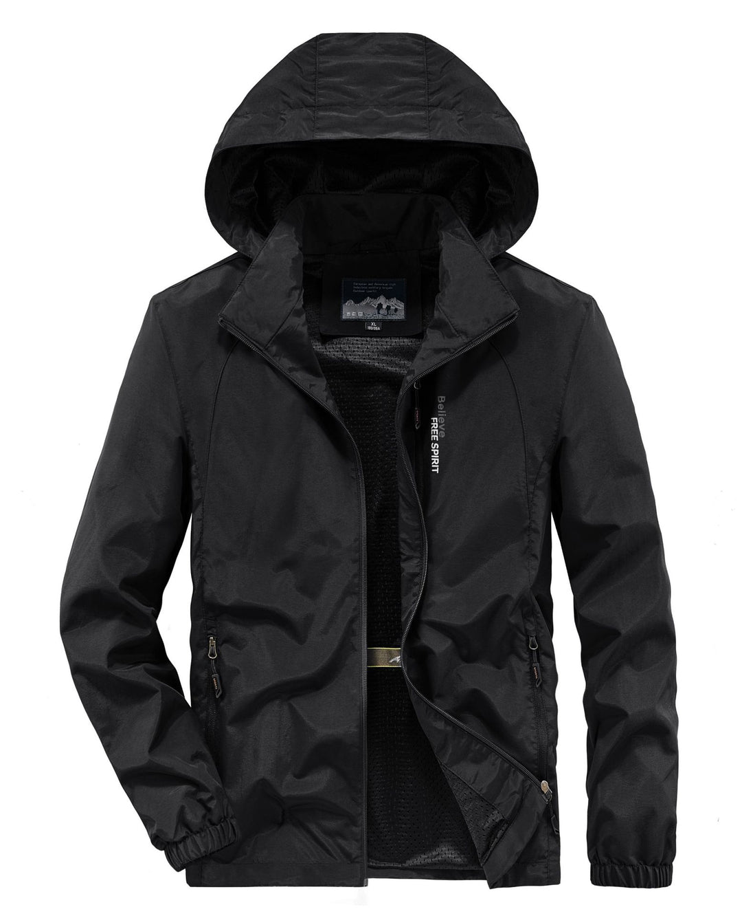 Men's Ultralight Breathable Hooded Jacket with Perforated Mesh Lining and Zipper Pockets Mune Fashion