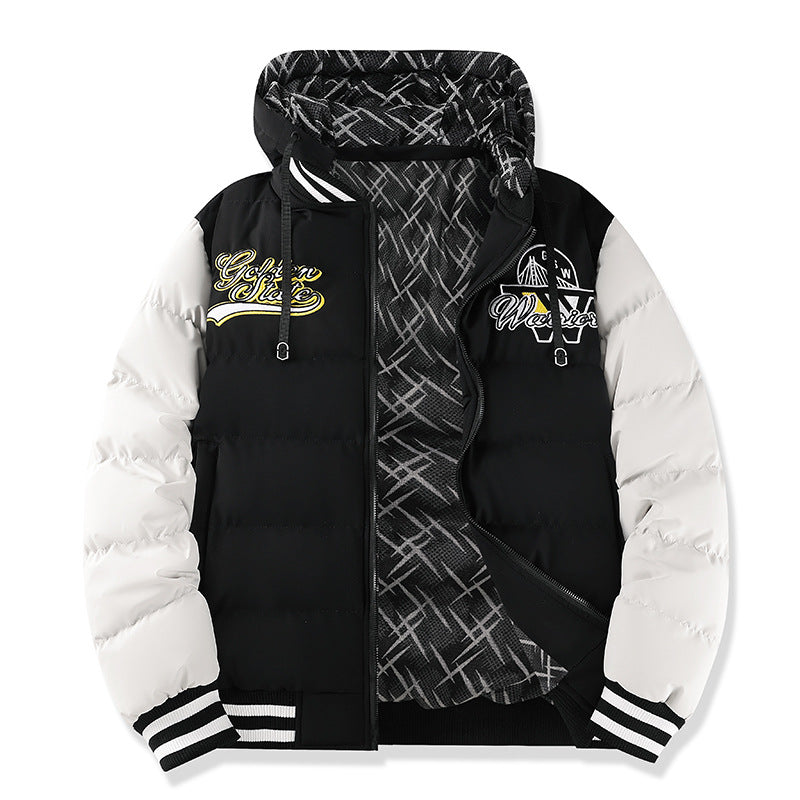 Men's Fashion Quilted Jacket with High Collar and Contrasting Accents Mune Fashion