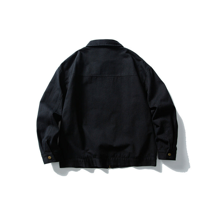 Unisex Kastig cut canvas workwear jacket with full zipper and patch chest pockets Mune Fashion