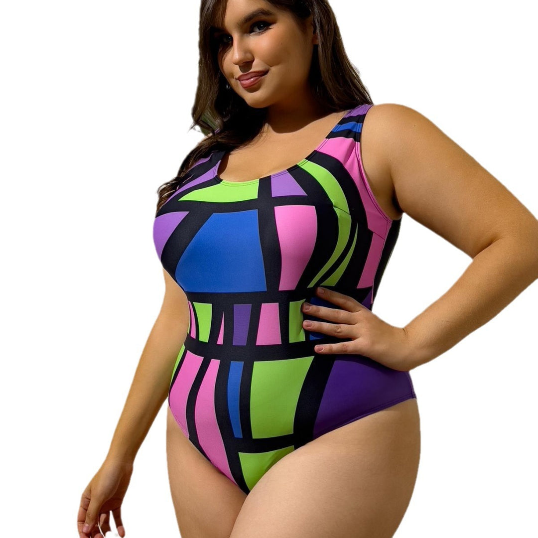 Women's one-piece swimsuit with geometric design Mune Fashion