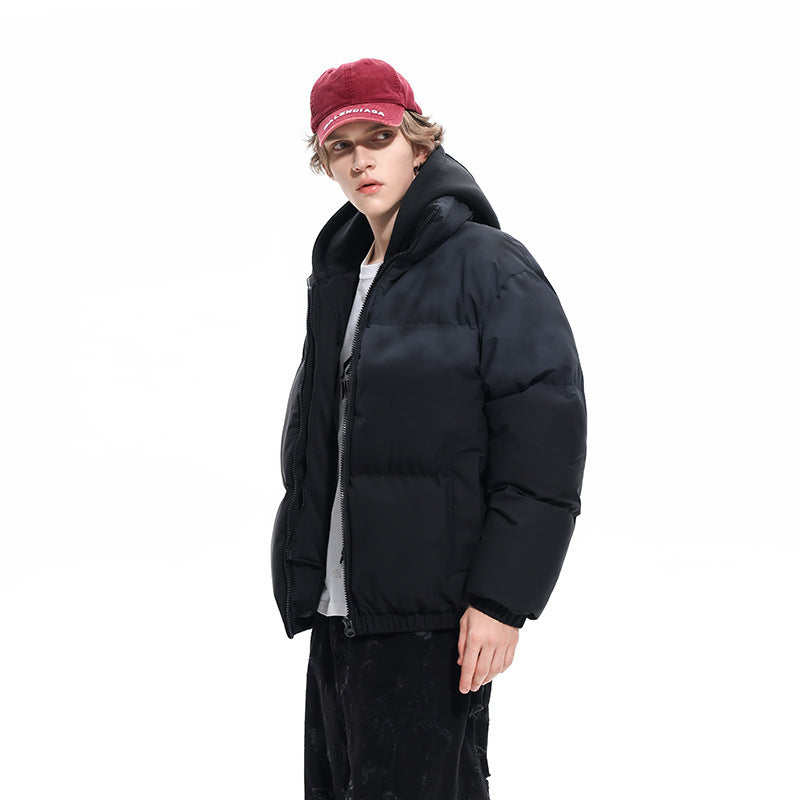 Herren Gefütterte Oversize-Steppjacke mit abnehmbarem Kapuzen‑Einsatz und Farbverlauf Mune Fashion