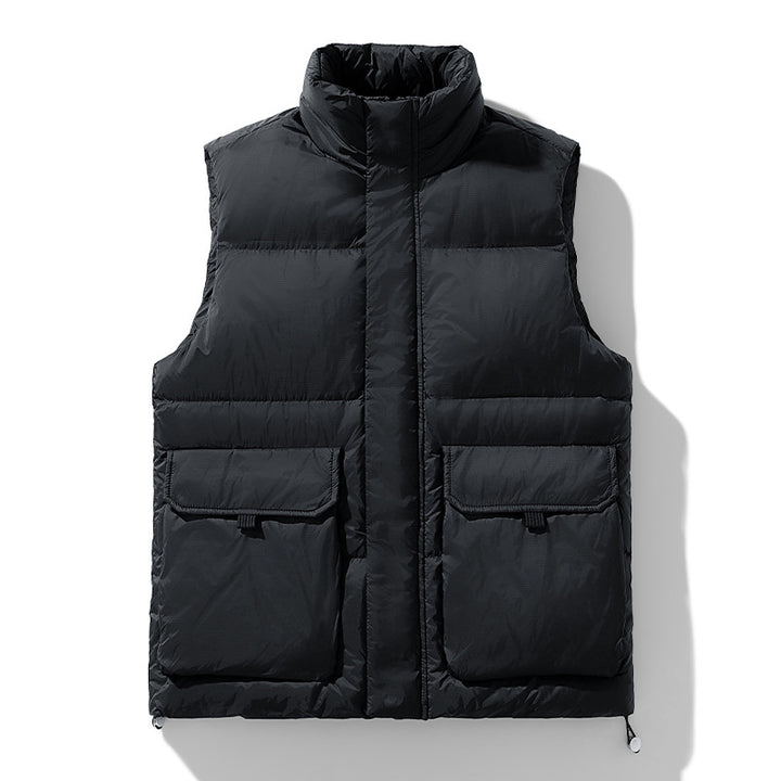 Men's Padded Outdoor Quilted Vest with Large Flap Pockets Drune