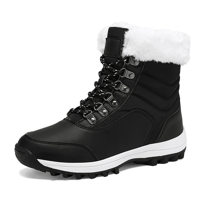 Ladies thermal snow boots with quilted insulation, teddy lining, and grippy profile sole Mune Fashion