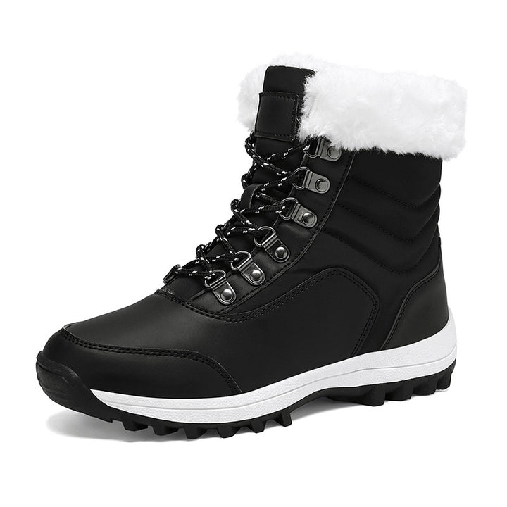 Ladies thermal snow boots with quilted insulation, teddy lining, and grippy profile sole Mune Fashion