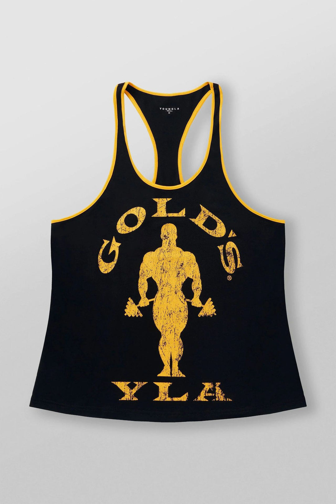 Men's nan athletic Stringer tank top backless cut with contrast piping and strength sports motif Mune Fashion