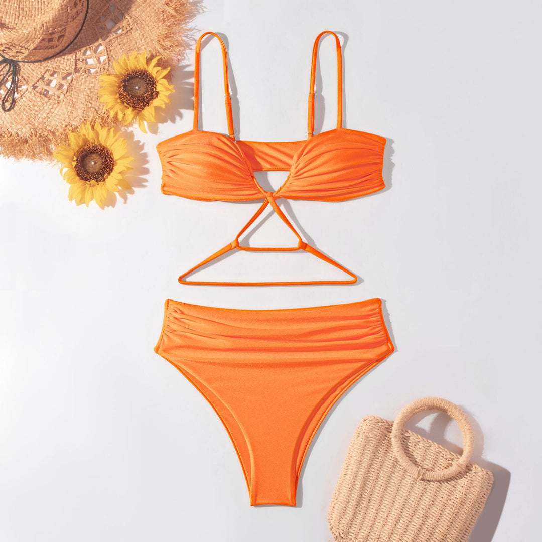 Women's High-Cut Bikini with Sophisticated Wrap Design Mune Fashion