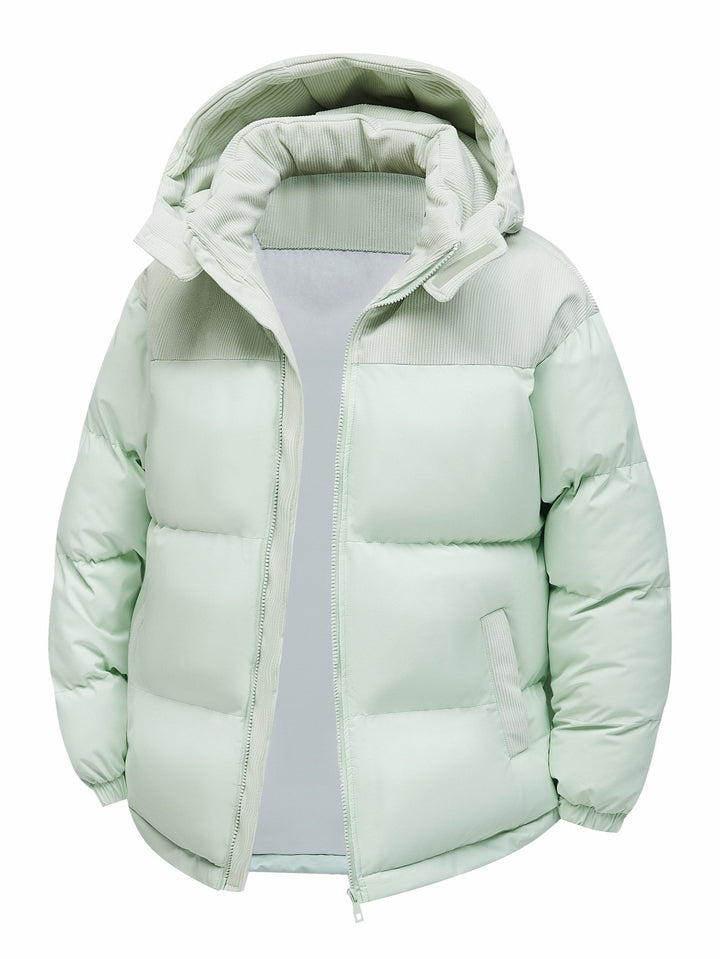 Men's quilted jacket with corduroy trim, high collar & thermal lining Mune Fashion