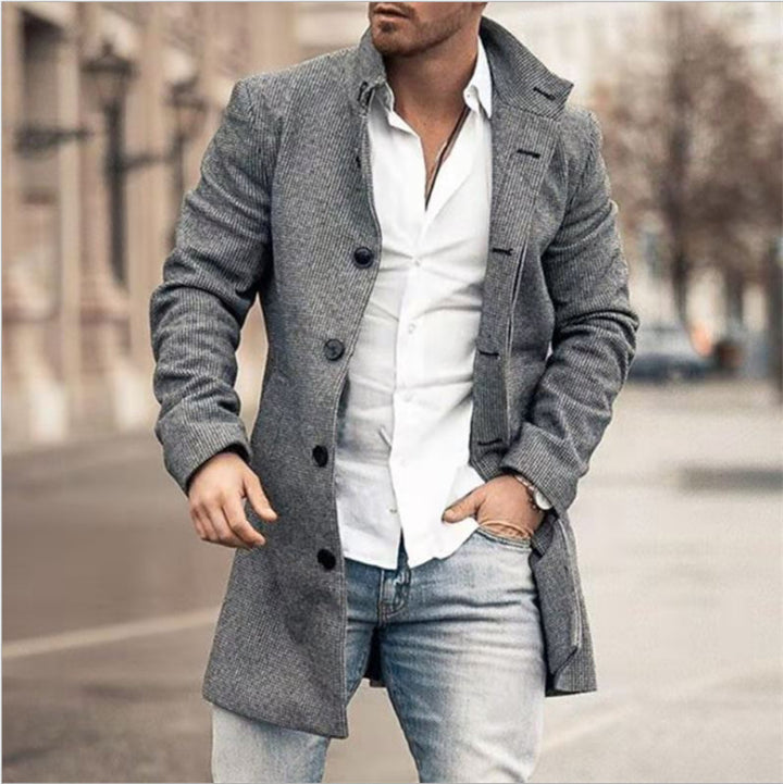 Men's checkered short coat with tailored silhouette, lapel collar, and patch side pockets Mune Fashion
