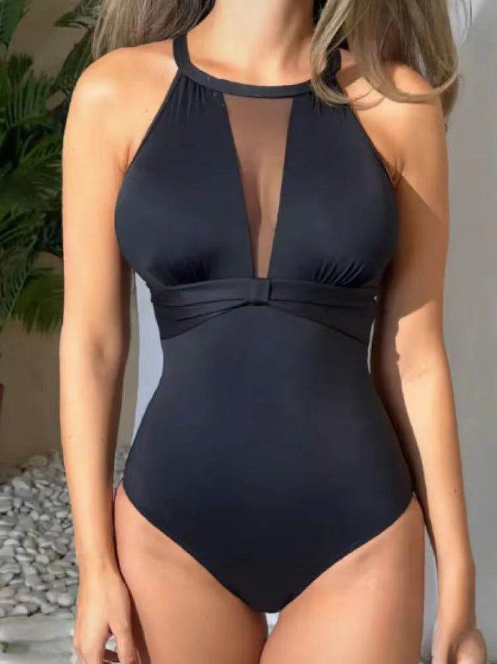 Women's Sporty One-Piece Swimsuit with Sophisticated Mesh Detail Mune Fashion