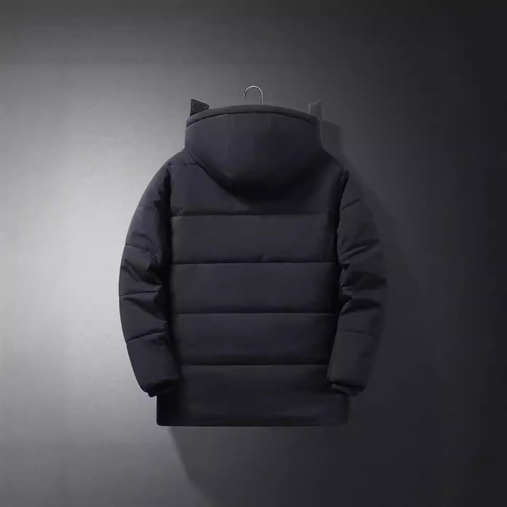 Men's short parka with quilted thermal lining, hood attachment, and multifunctional flap pockets Mune Fashion