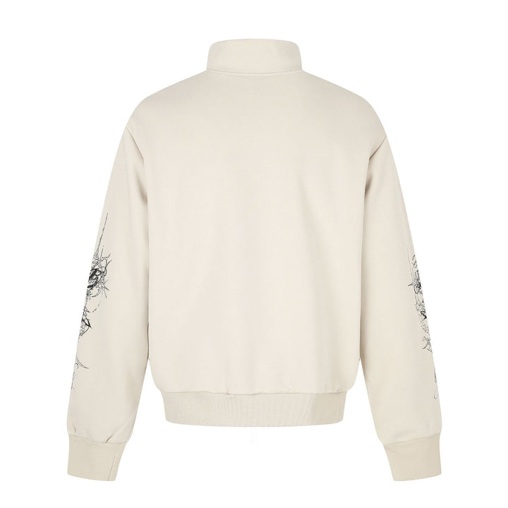 Women's Oversized Sweat Jacket with Stand-up Collar and Leopard Print Mune Fashion