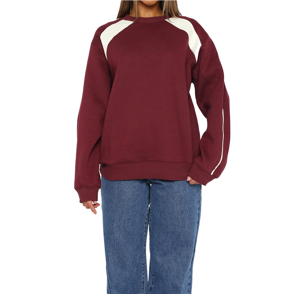 Women's Oversized Sweatshirt with Contrast Raglan Sleeves Mune Fashion