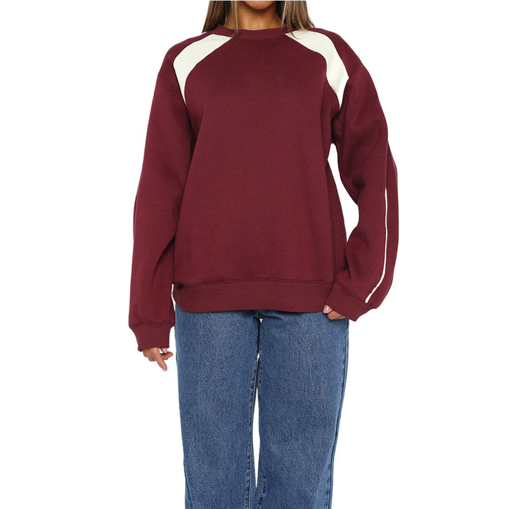Women's Oversized Sweatshirt with Contrast Raglan Sleeves Mune Fashion
