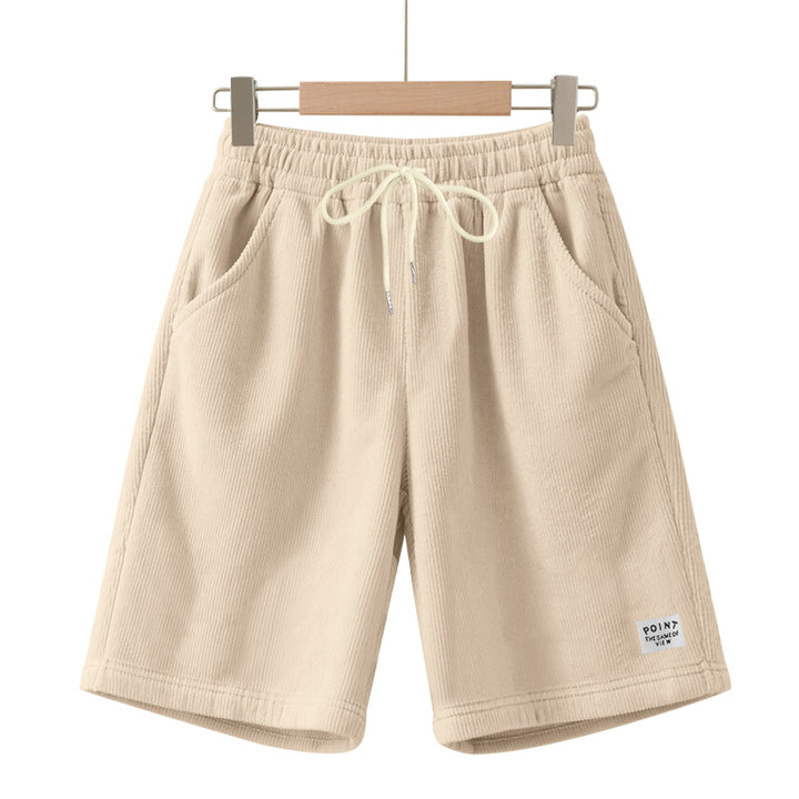 Men's knee-length lounge shorts in ribbed structure jersey with elastic drawstring waistband and patch pockets Mune Fashion